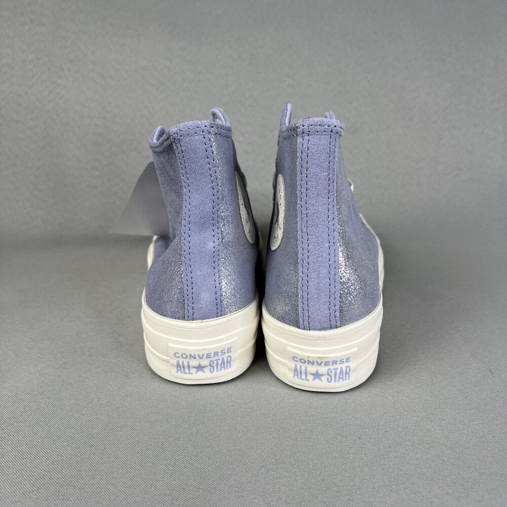 Converse Chuck Taylor All Star Lift Platform Suede Shimmer Womens 7.5 Lilac Shoe - Picture 7 of 13